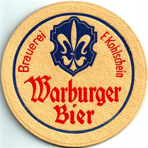 warburg hx-nw warburger rund 1a (215-brauerei f kohlschein-blaurot) 